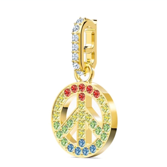 Swarovski REMIX COLLECTION PEACE CHARM, Gold-5526998 New - Picture 1 of 3
